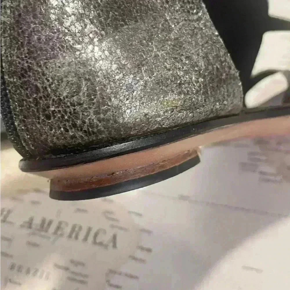 Cydwoq Vintage Shoes Women’s 38.5 Metallic Sandals Handmade Leather USA 339$ - Picture 10 of 10